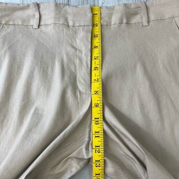 Calvin Klein Tan Khaki Wide Leg Casual Dress Work Pant Capri Size 10 - Picture 8 of 10